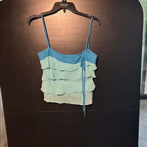 Theory Blue and Cream Layered Camisole - Picture 1 of 3